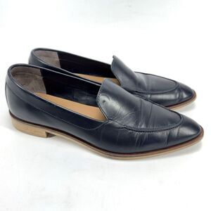 Womens Everlane The Modern Loafer Flats Black Leather Shoes Size 9.5 Made Italy